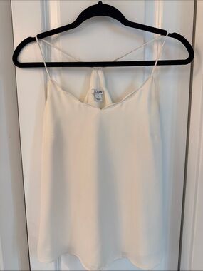 J. Crew Ivory Satin Camisole with Spaghetti Straps